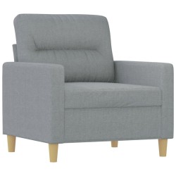 Fauteuil avec repose-pied Gris clair 60 cm Tissu 621749621749