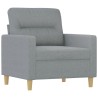 Fauteuil avec repose-pied Gris clair 60 cm Tissu 621749621749