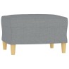 Fauteuil avec repose-pied Gris clair 60 cm Tissu 621749621749