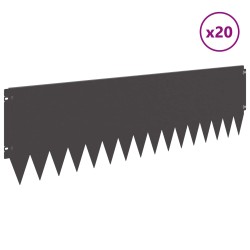 Bordure de Pelouse 20 pcs 103 x 30 cm Acier Noir 621751621751