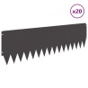 Bordure de Pelouse 20 pcs 103 x 30 cm Acier Noir 621751621751