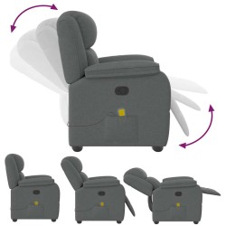 Fauteuil de massage inclinable Gris foncé Tissu 621753621753