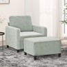 Fauteuil avec repose-pied Gris clair 60 cm Velours 621754621754