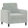 Fauteuil avec repose-pied Gris clair 60 cm Velours 621754621754