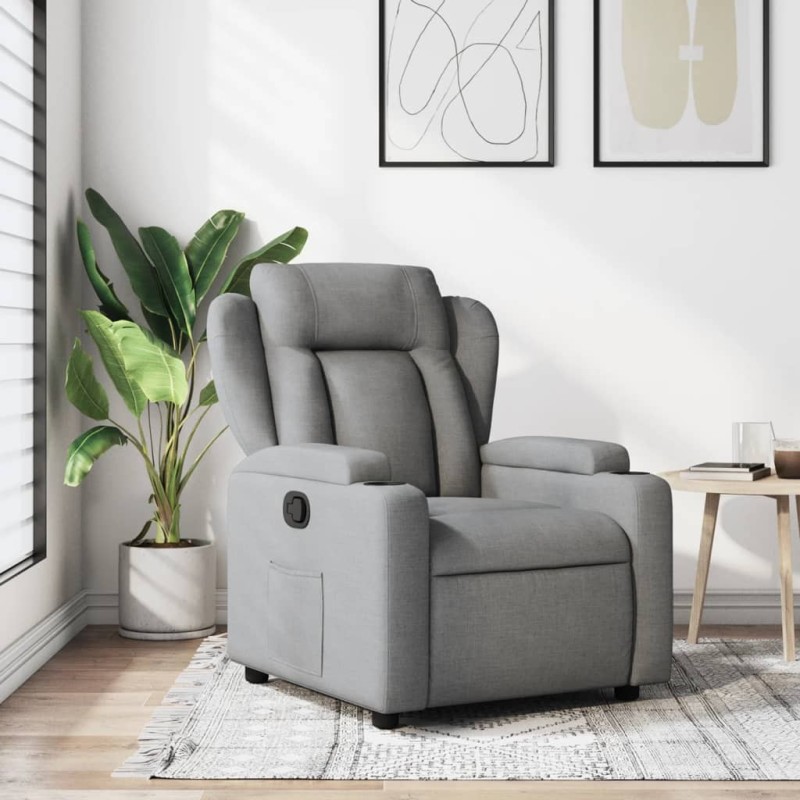 Fauteuil inclinable en tissu gris clair 621755621755