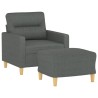 Fauteuil avec repose-pied Gris foncé 60 cm Tissu 621757621757