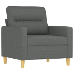 Fauteuil avec repose-pied Gris foncé 60 cm Tissu 621757621757
