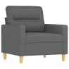 Fauteuil avec repose-pied Gris foncé 60 cm Tissu 621757621757