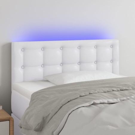 Tête de lit à LED Blanc 100x5x78/88 cm Similicuir 621759621759