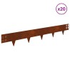 Bordure de Pelouse 20 pcs 100 x 15 cm Acier Rouillé 621762621762