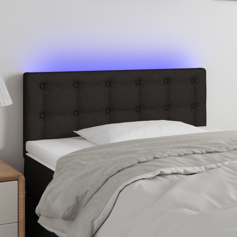 Tête de lit à LED Noir 80x5x78/88 cm Tissu 621763621763