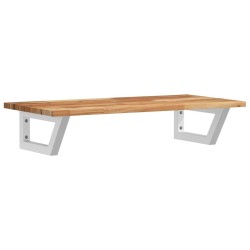 Étagère de vasque murale acier et bois massif d'acacia 621764621764