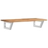 Étagère de vasque murale acier et bois massif d'acacia 621764621764