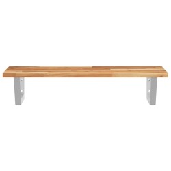 Étagère de vasque murale acier et bois massif d'acacia 621764621764