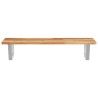Étagère de vasque murale acier et bois massif d'acacia 621764621764