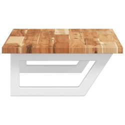 Étagère de vasque murale acier et bois massif d'acacia 621764621764