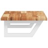 Étagère de vasque murale acier et bois massif d'acacia 621764621764
