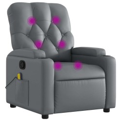Fauteuil de massage inclinable gris similicuir 621766621766
