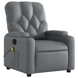 Fauteuil de massage inclinable gris similicuir 621766621766