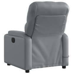 Fauteuil de massage inclinable gris similicuir 621766621766