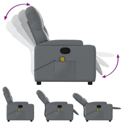 Fauteuil de massage inclinable gris similicuir 621766621766