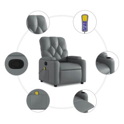 Fauteuil de massage inclinable gris similicuir 621766621766