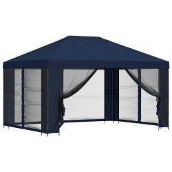 Abri de jardin avec parois 4 × 3 m Bleu Polyester et Acier 621781621781