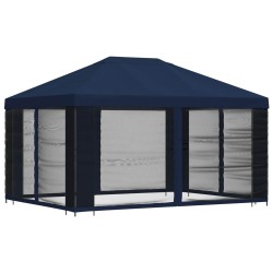 Abri de jardin avec parois 4 × 3 m Bleu Polyester et Acier 621781621781