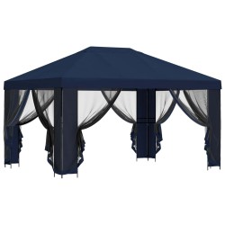 Abri de jardin avec parois 4 × 3 m Bleu Polyester et Acier 621781621781