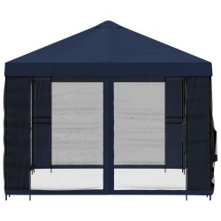 Abri de jardin avec parois 4 × 3 m Bleu Polyester et Acier 621781621781