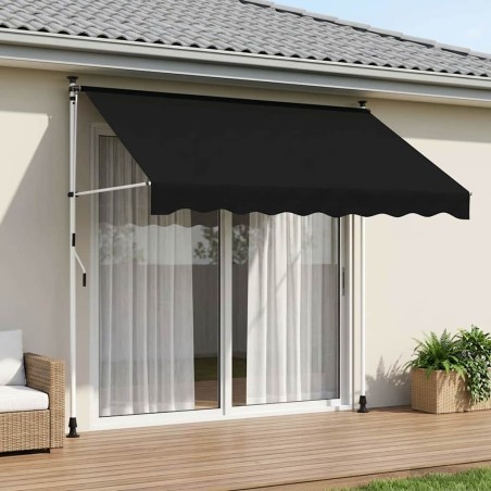 Auvent rétractable manuel Noir 300 cm 621782621782