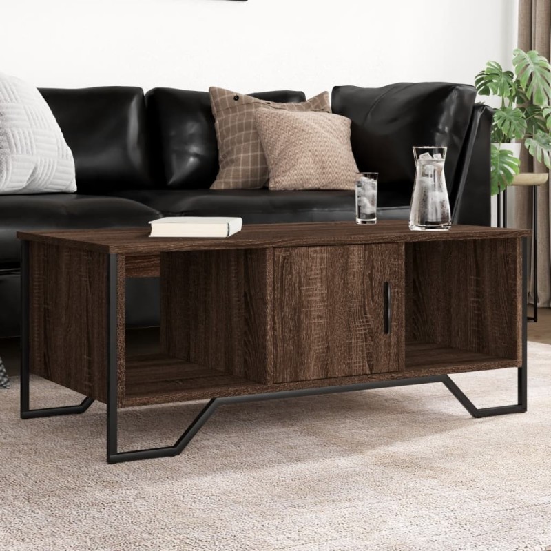 Table basse chêne marron 100x51x40 cm bois d'ingénierie 621786621786