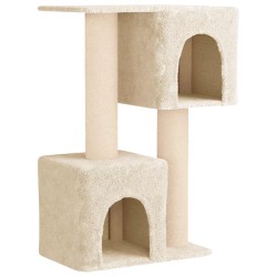 Arbre à chat avec poteaux à griffer en sisal Crème 114 cm 621794621794