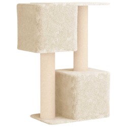 Arbre à chat avec poteaux à griffer en sisal Crème 114 cm 621794621794
