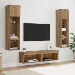 Unité murale de TV 6 pcs Chêne artisanal Bois d'ingénierie 621795621795