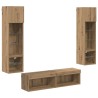 Unité murale de TV 6 pcs Chêne artisanal Bois d'ingénierie 621795621795