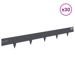 Bordure de Pelouse 30 pcs 100 x 12 cm Acier Anthracite 621797621797