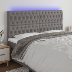 Tête de lit à LED Gris foncé 180x7x118/128 cm Tissu 621803621803