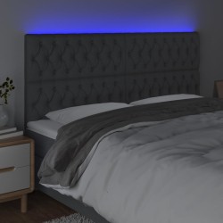 Tête de lit à LED Gris foncé 180x7x118/128 cm Tissu 621803621803