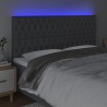 Tête de lit à LED Gris foncé 180x7x118/128 cm Tissu 621803621803