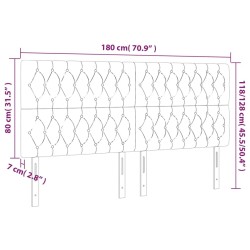 Tête de lit à LED Gris foncé 180x7x118/128 cm Tissu 621803621803