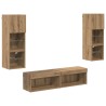 Unité murale de TV 6 pcs Chêne artisanal Bois d'ingénierie 621809621809