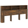 Armoire de tête de lit Chêne fumé 220x19x103,5 cm 621815621815