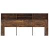 Armoire de tête de lit Chêne fumé 220x19x103,5 cm 621815621815