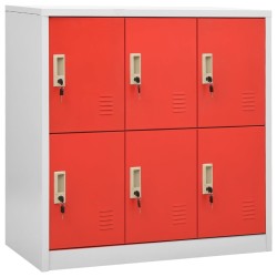 Armoire à casiers Gris clair et rouge 90x45x92,5 cm Acier 621819621819