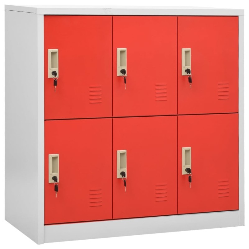 Armoire à casiers Gris clair et rouge 90x45x92,5 cm Acier 621819621819