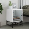 Table de chevet avec porte en verre blanc 35x37x50 cm 621823621823