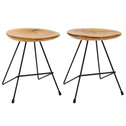 Tabourets lot de 2 bois de teck massif 621827621827