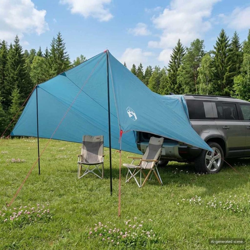 Auvent de véhicule Bleu 518 x 580 x 215 cm Polyester et Acier 621831621831