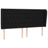 Tête de lit avec oreilles Noir 203x23x118/128 cm Tissu 621832621832